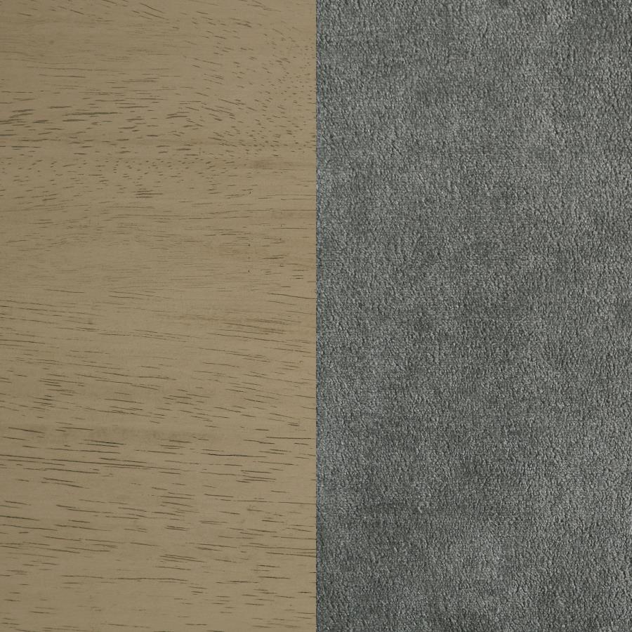 Home & Sleep Outlet - Redbridge Velvet Upholstered Side Chair Grey and Natural Oak (Set of 2)