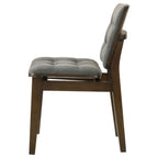 Home & Sleep Outlet - Redbridge Velvet Upholstered Side Chair Grey and Walnut (Set of 2)