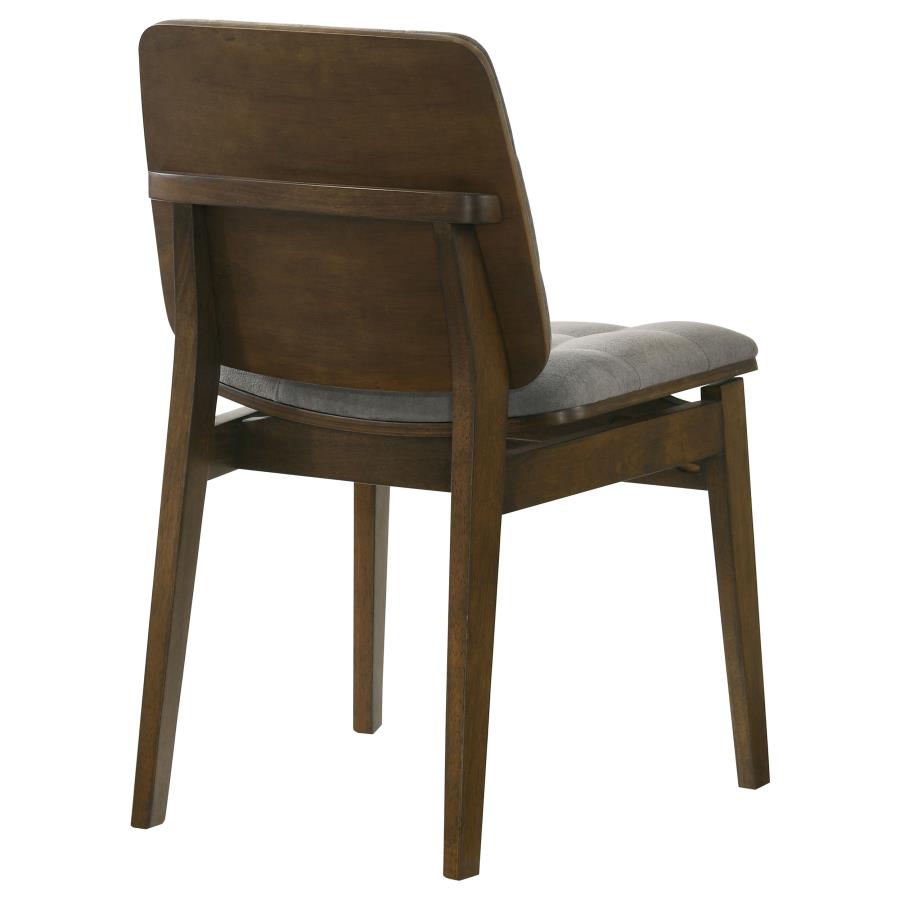 Home & Sleep Outlet - Redbridge Velvet Upholstered Side Chair Grey and Walnut (Set of 2)