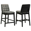 Redbridge Upholstered Counter Chair Grey and Black (Set of 2)