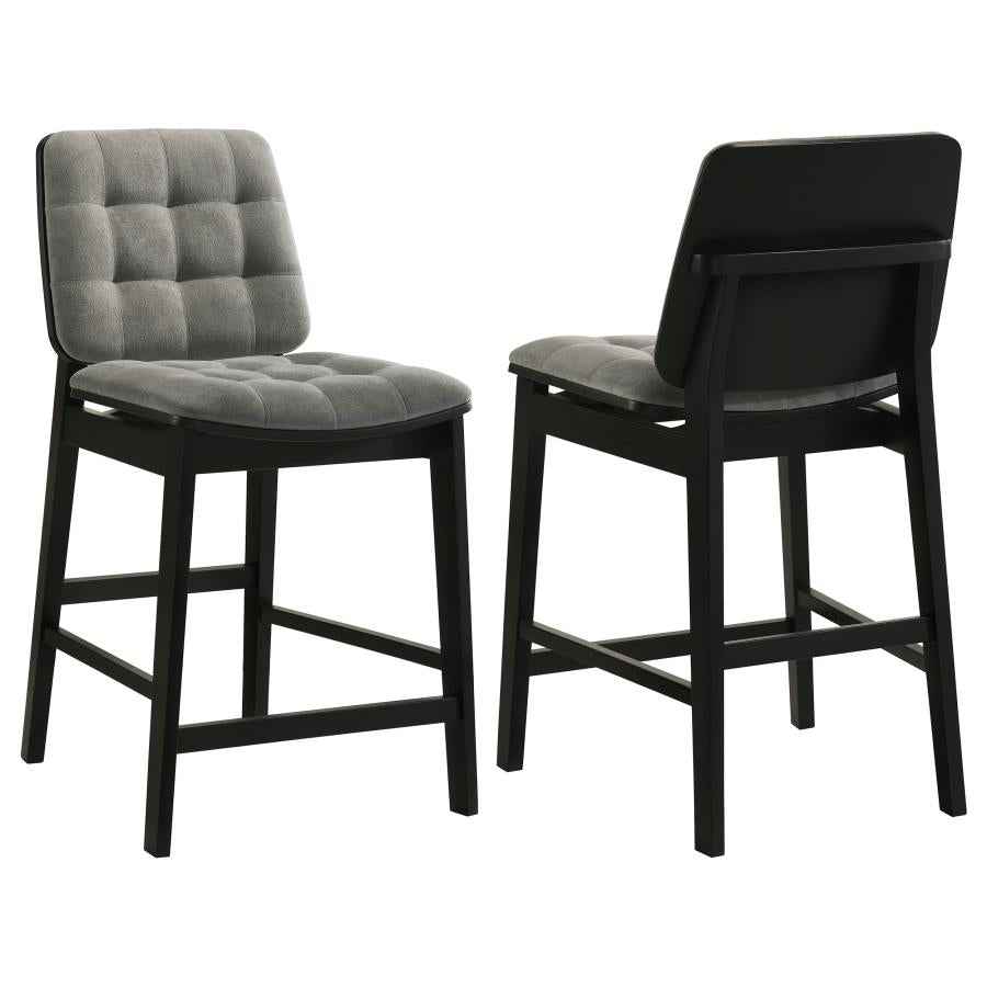 Redbridge Upholstered Counter Chair Grey and Black (Set of 2)