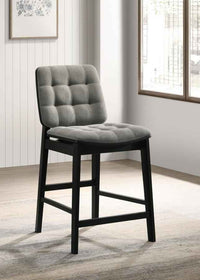 Redbridge Upholstered Counter Chair Grey and Black (Set of 2)