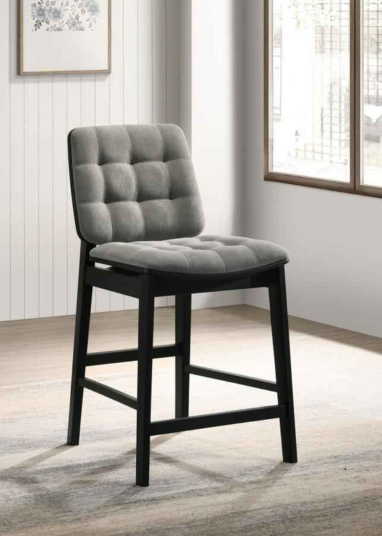 Redbridge Upholstered Counter Chair Grey and Black (Set of 2)