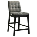 Redbridge Upholstered Counter Chair Grey and Black (Set of 2)