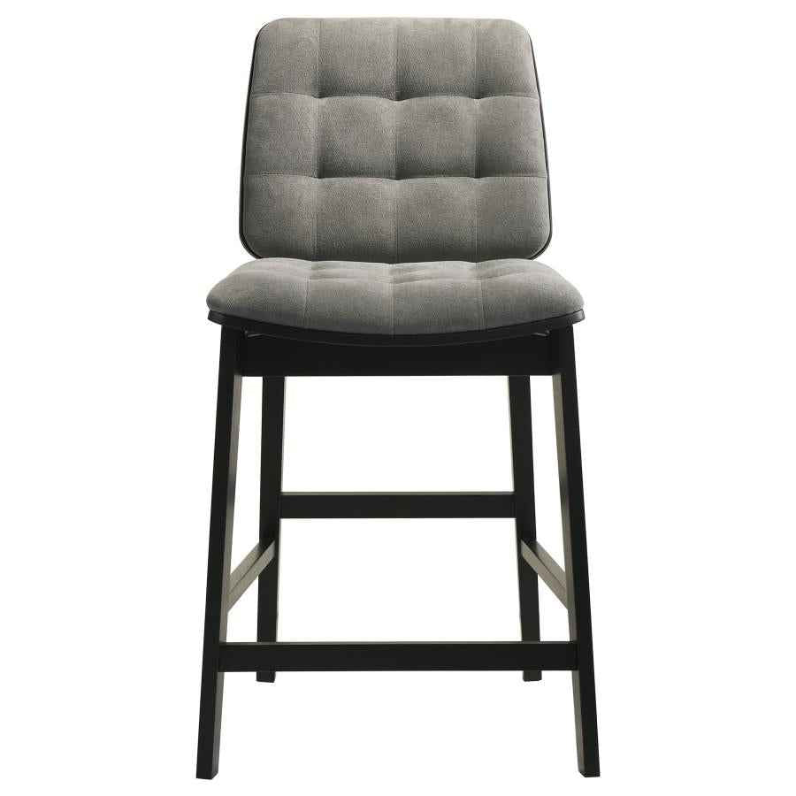 Redbridge Upholstered Counter Chair Grey and Black (Set of 2)