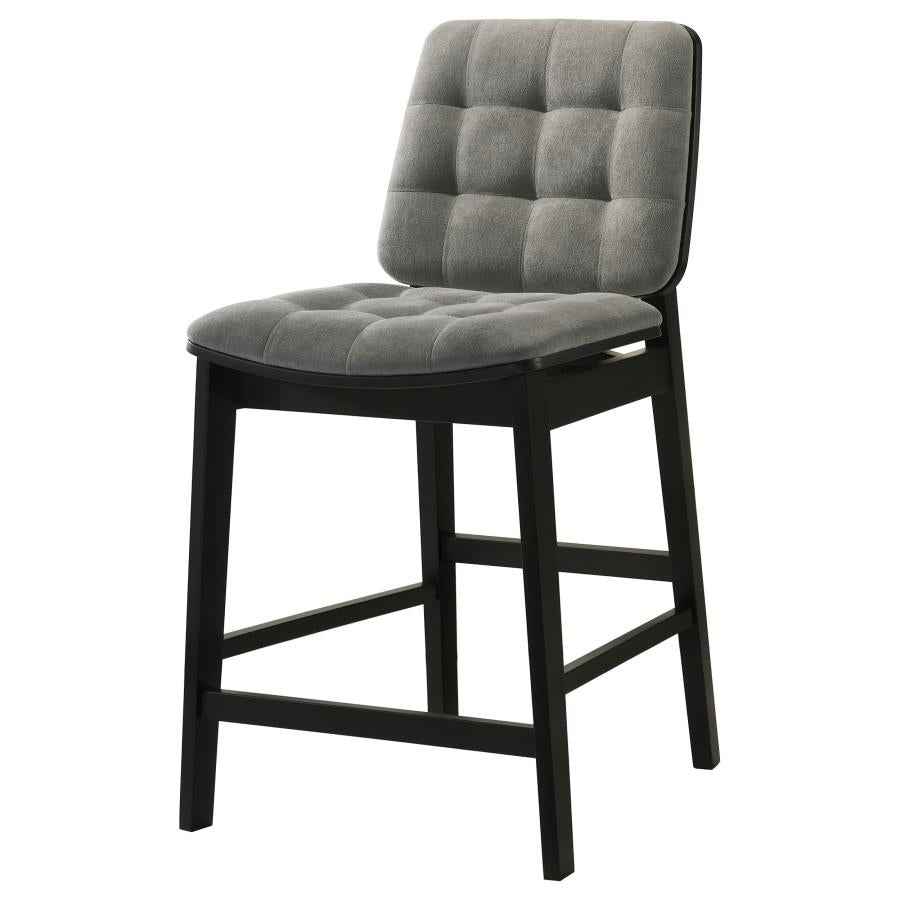 Redbridge Upholstered Counter Chair Grey and Black (Set of 2)
