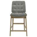 Redbridge Upholstered Counter Chair Grey and Natural Oak (Set of 2)