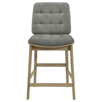 Redbridge Upholstered Counter Chair Grey and Natural Oak (Set of 2)