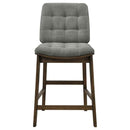 Redbridge Upholstered Counter Chair Grey and Walnut (Set of 2)