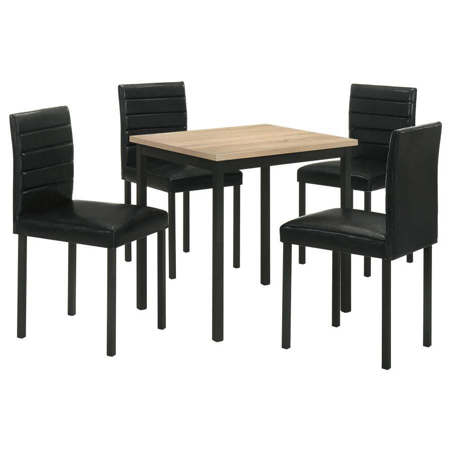 Home & Sleep Outlet - Garza 5-piece Space Saving Rectangular Dining Table Greige Oak