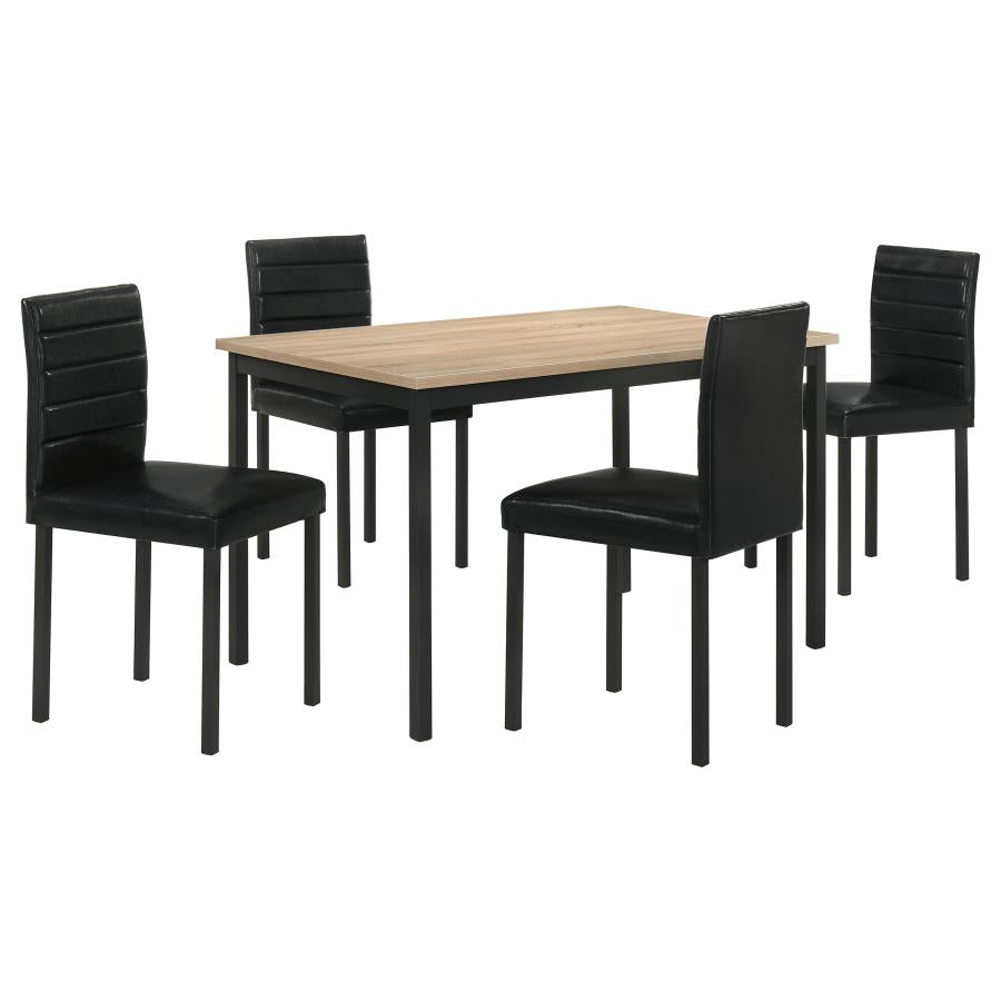 Home & Sleep Outlet - Garza 5-piece Rectangular Dining Table Greige Oak
