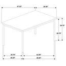 Garza Rectangular 47-inch Dining Table Greige Oak
