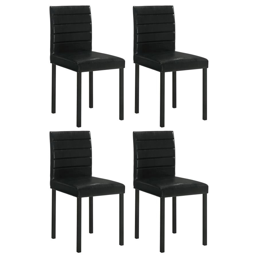 Home & Sleep Outlet - Garza Upholstered Dining Side Chair Black (Set of 4)