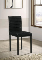 Home & Sleep Outlet - Garza Upholstered Dining Side Chair Black (Set of 4)