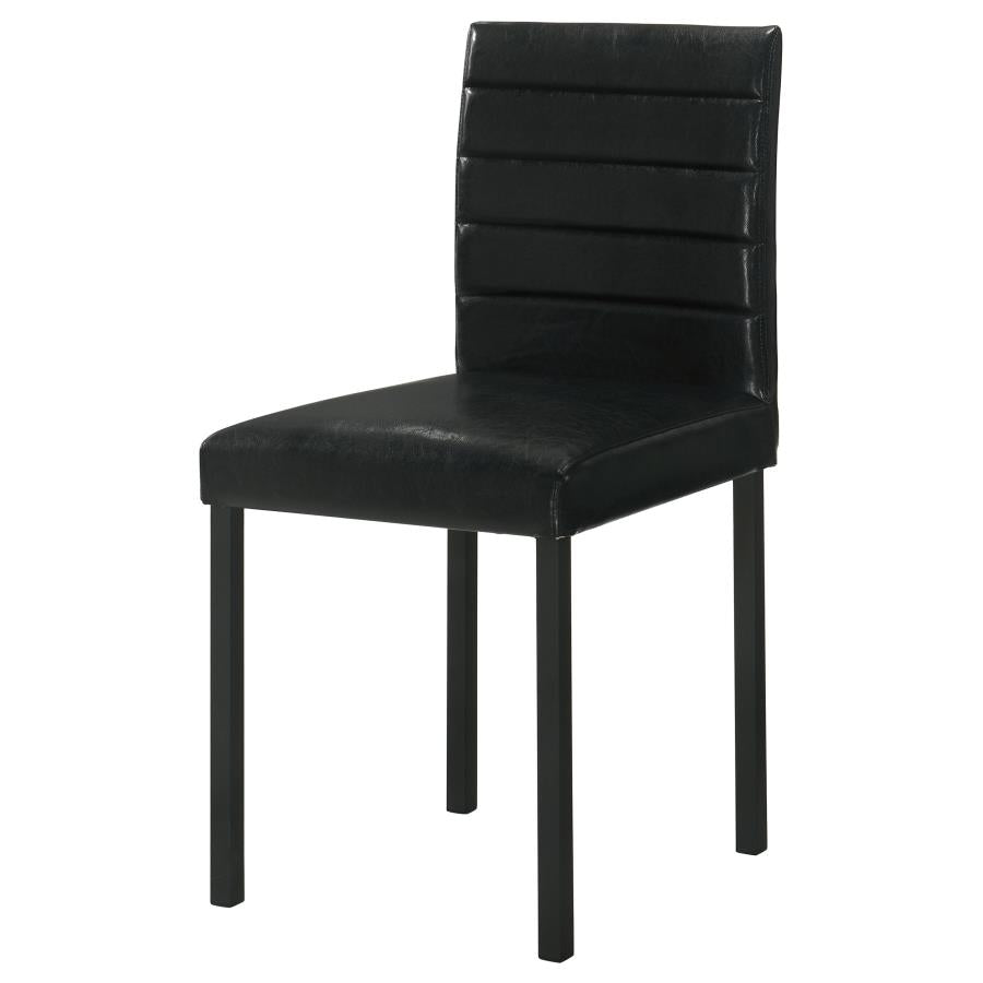 Home & Sleep Outlet - Garza Upholstered Dining Side Chair Black (Set of 4)