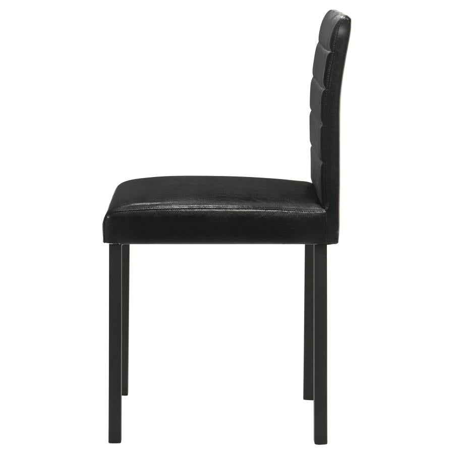 Home & Sleep Outlet - Garza Upholstered Dining Side Chair Black (Set of 4)