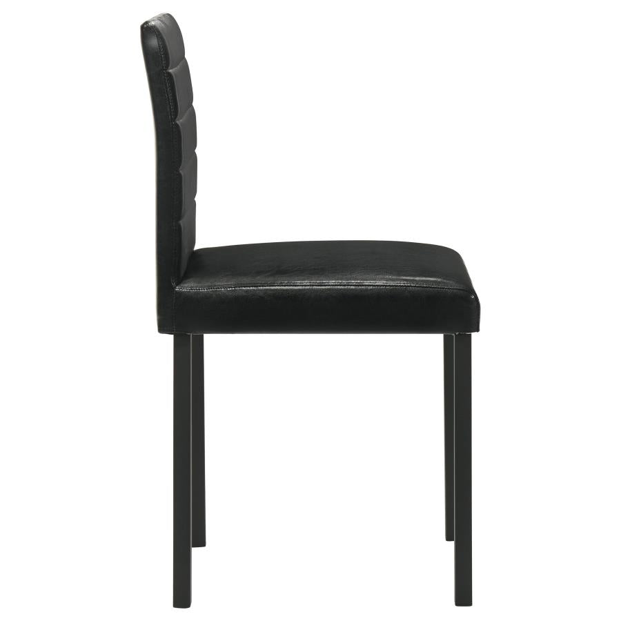 Home & Sleep Outlet - Garza Upholstered Dining Side Chair Black (Set of 4)