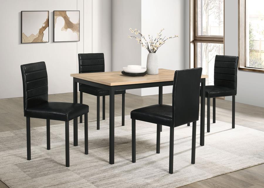 Home & Sleep Outlet - Garza Upholstered Dining Side Chair Black (Set of 4)