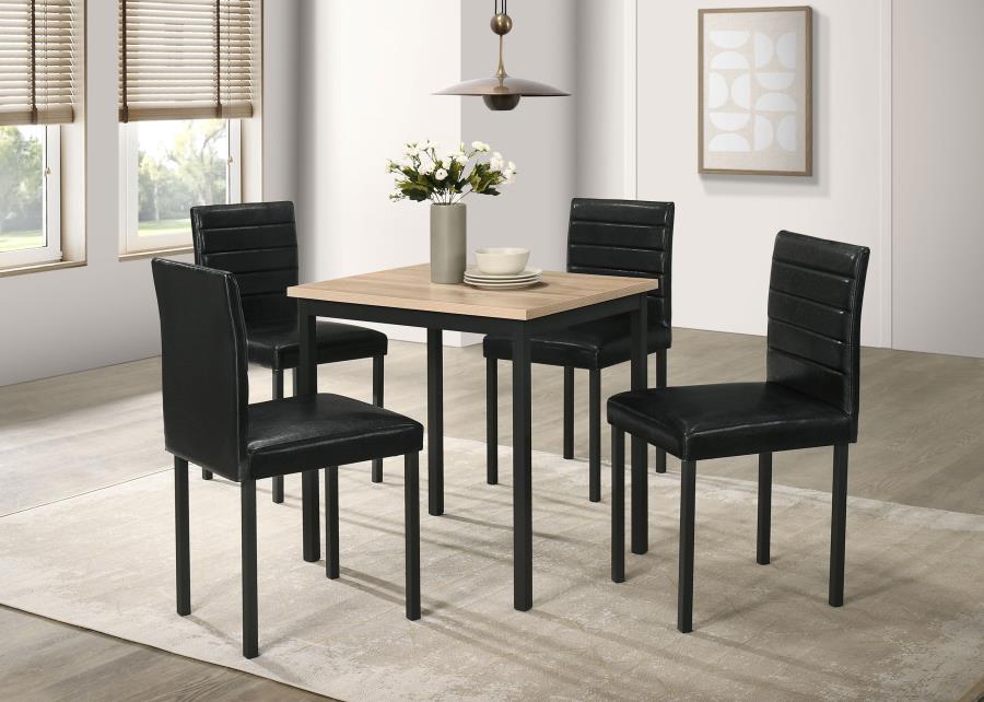 Home & Sleep Outlet - Garza Upholstered Dining Side Chair Black (Set of 4)