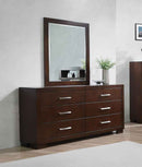 Jessica 6-drawer Dresser with Mirror Cappuccino - Home & Sleep Outlet