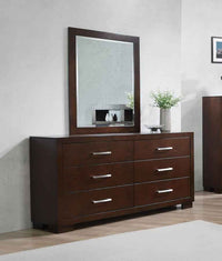 Jessica 6-drawer Dresser with Mirror Cappuccino - Home & Sleep Outlet