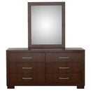 Jessica 6-drawer Dresser with Mirror Cappuccino - Home & Sleep Outlet