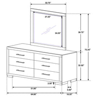Jessica 6-drawer Dresser with Mirror Cappuccino - Home & Sleep Outlet