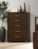 Jessica 5-drawer Bedroom Chest Cappuccino - Home & Sleep Outlet