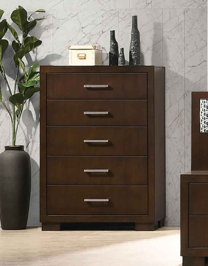 Jessica 5-drawer Bedroom Chest Cappuccino - Home & Sleep Outlet