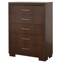 Jessica 5-drawer Bedroom Chest Cappuccino - Home & Sleep Outlet