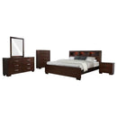 Jessica 5-piece Eastern King Bedroom Set Cappuccino - Home & Sleep Outlet