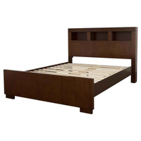 Jessica Eastern King LED Storage Bookcase Bed Cappuccino - Home & Sleep Outlet