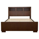 Jessica California King LED Storage Bookcase Bed Cappuccino - Home & Sleep Outlet