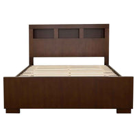 Jessica California King LED Storage Bookcase Bed Cappuccino - Home & Sleep Outlet