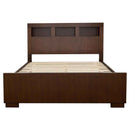 Jessica Wood Queen LED Storage Bookcase Bed Cappuccino - Home & Sleep Outlet