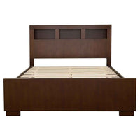 Jessica Wood Queen LED Storage Bookcase Bed Cappuccino - Home & Sleep Outlet