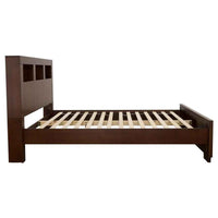 Jessica Wood Queen LED Storage Bookcase Bed Cappuccino - Home & Sleep Outlet