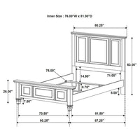 Sandy Beach 4-piece Eastern King Bedroom Set Cream White - Home & Sleep Outlet