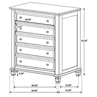 Sandy Beach 5-piece Eastern King Bedroom Set Cream White - Home & Sleep Outlet