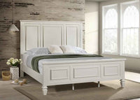 Sandy Beach 63-inch Eastern King Wood Panel Bed Cream White - Home & Sleep Outlet