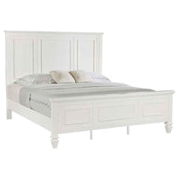 Sandy Beach 63-inch Eastern King Wood Panel Bed Cream White - Home & Sleep Outlet