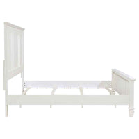 Sandy Beach 63-inch Eastern King Wood Panel Bed Cream White - Home & Sleep Outlet