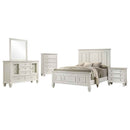 Sandy Beach 5-piece California King Bedroom Set Cream White - Home & Sleep Outlet