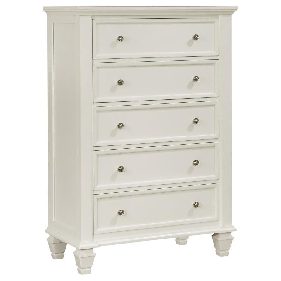 Sandy Beach 5-piece California King Bedroom Set Cream White - Home & Sleep Outlet