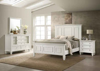 Sandy Beach 4-piece Queen Bedroom Set Cream White - Home & Sleep Outlet
