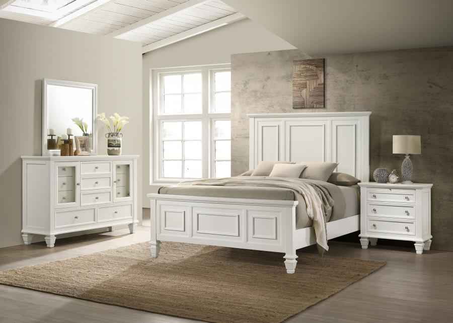 Sandy Beach 4-piece Queen Bedroom Set Cream White - Home & Sleep Outlet