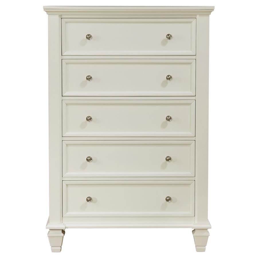 Sandy Beach 5-piece Queen Bedroom Set Cream White - Home & Sleep Outlet