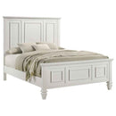 Sandy Beach Wood Queen Panel Bed Cream White - Home & Sleep Outlet