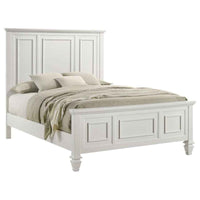 Sandy Beach Wood Queen Panel Bed Cream White - Home & Sleep Outlet