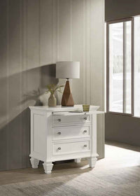 Sandy Beach 3-drawer Nightstand Cream White - Home & Sleep Outlet